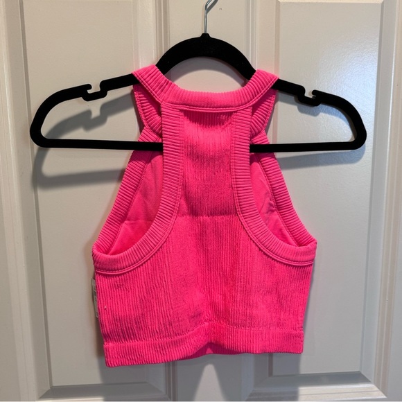 Aerie High neck Bra Top size Large Neon Pink - Picture 3 of 4